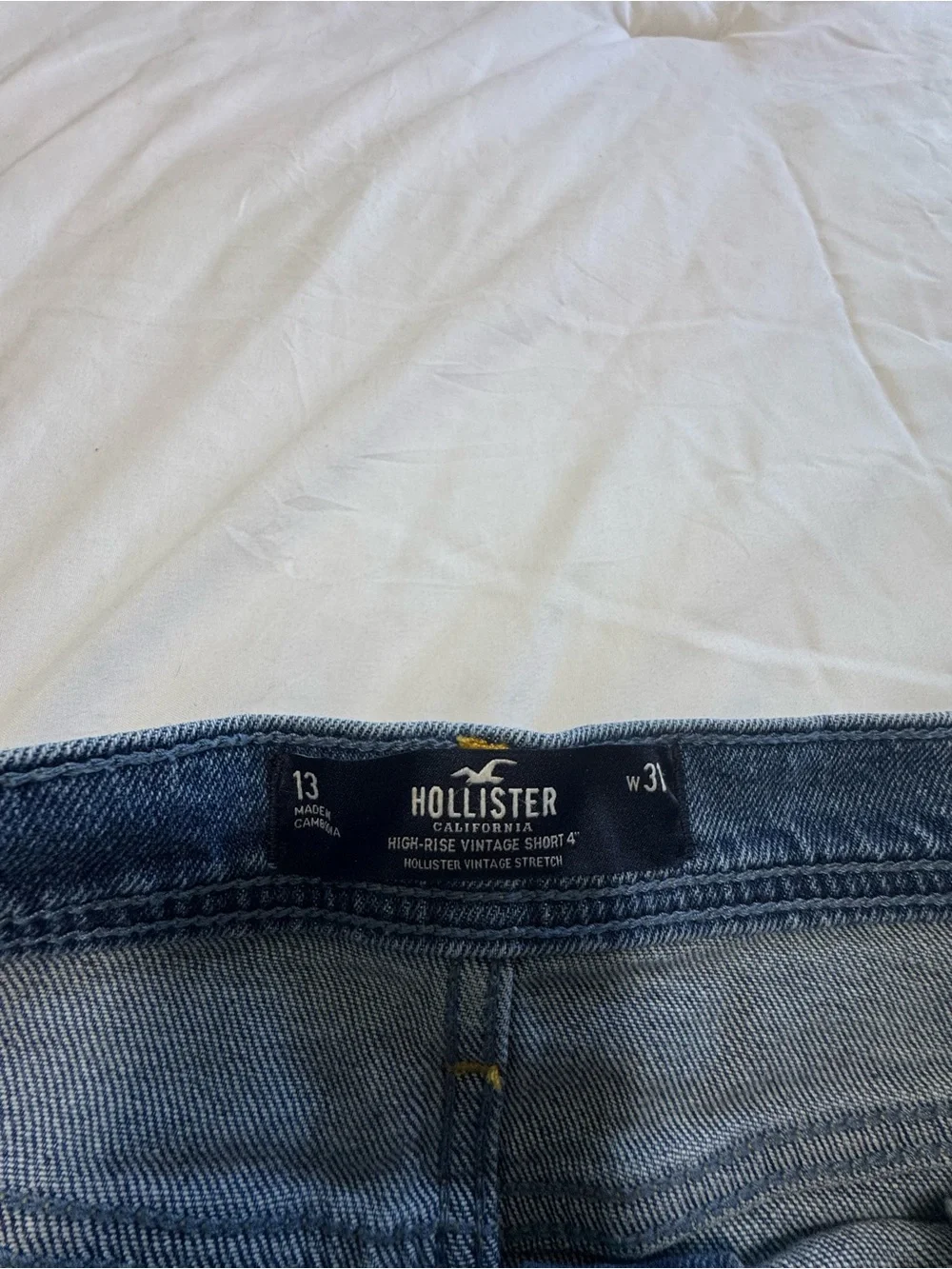 Hollister Distressed Denim Shorts - Blue